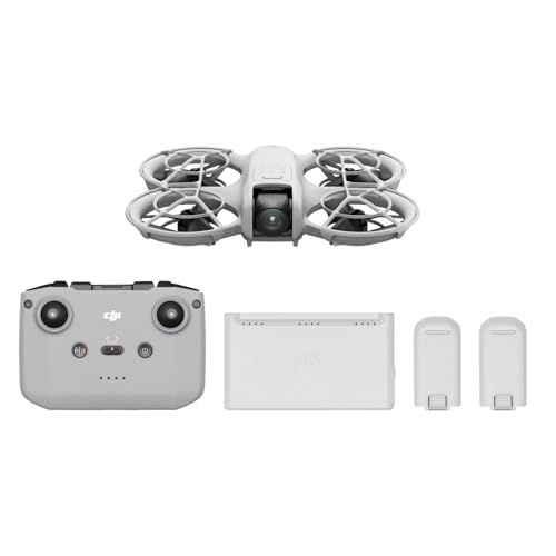 DJI Neo Fly More Combo, Mini Drone with 4K UHD Camera, Beginner Level, 135 g, Palm Takeoff, Subject Tracking, QuickShots, with RC-N3 and 3 Batteries, Grey